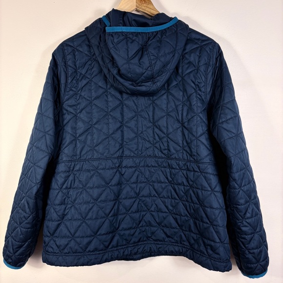 LL Bean Blue Katahdin Insulated Pullover Half Zip Quilted Hooded Jacket - Picture 3 of 7